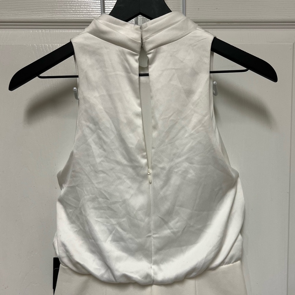 Adrianna Papell Satin Crepe Ivory Jumpsuit - Picture 4 of 16